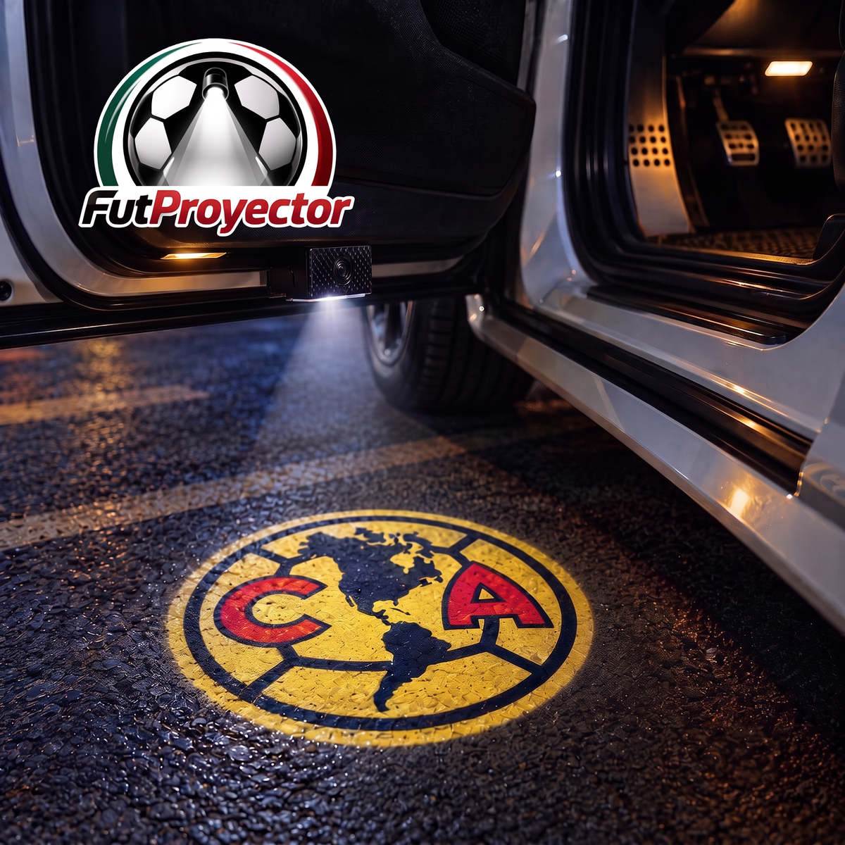 Proyector para carro de equipo de futbol