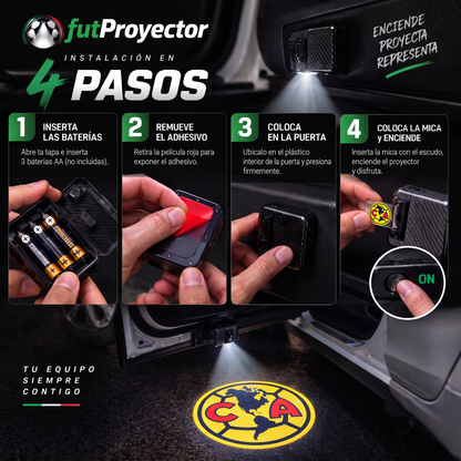 Proyector para carro de equipo de futbol